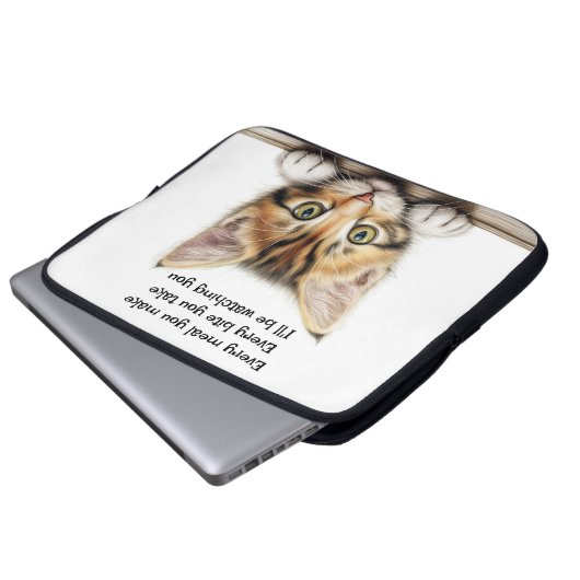 Ich schaue dir die lustige Cat Electronics Bag an Laptopschutzhülle (Vorne Knopf)