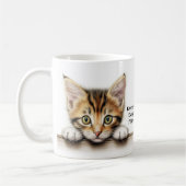 Ich schaue dir die lustige Katze an Kaffeetasse (Links)