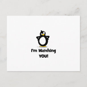 Ich schaue dir Pinguin zu Postkarte