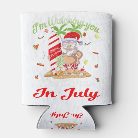 Ich schaue dir Weihnachten im Juli oben zu Dosenkühler (Rückseite)