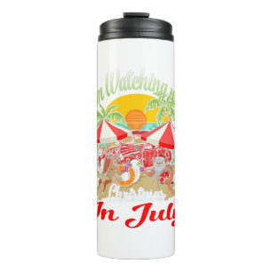 Ich schaue dir Weihnachten im Juli oben zu. Thermosbecher