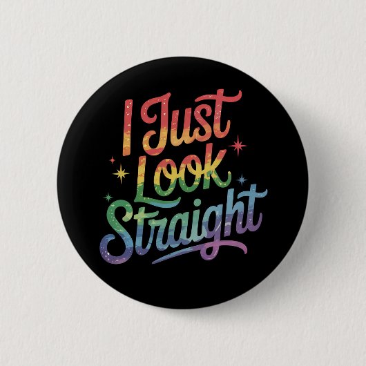 Ich schaue nur gerade Gay Rainbow LGBTQ Prix Ally Button (Vorderseite)