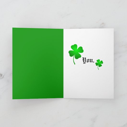 Ich schaute unter einer 4-Blatt Kleeblatt Grußkart Karte (Innenseite)