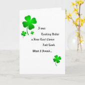 Ich schaute unter einer 4-Blatt Kleeblatt Grußkart Karte (Gelbe Blume)