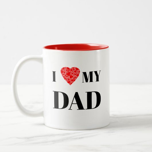 Ich schenke meinem Vater | Geschenk zum Personalis Zweifarbige Tasse (Links)