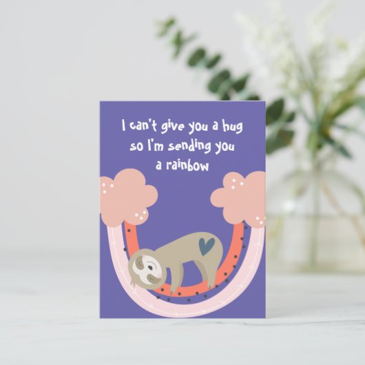 Ich schicke dir ein Regenbogenlächeln Postkarte (Stehend Vorderseite)