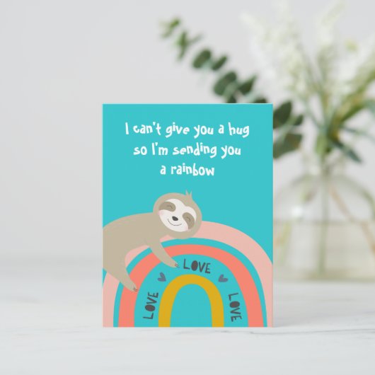 Ich schicke dir einen Regenbogen Postkarte (Stehend Vorderseite)