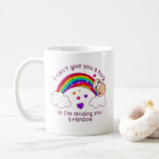 Ich schicke dir einen Sloth Hug Regenbogen Kaffeetasse