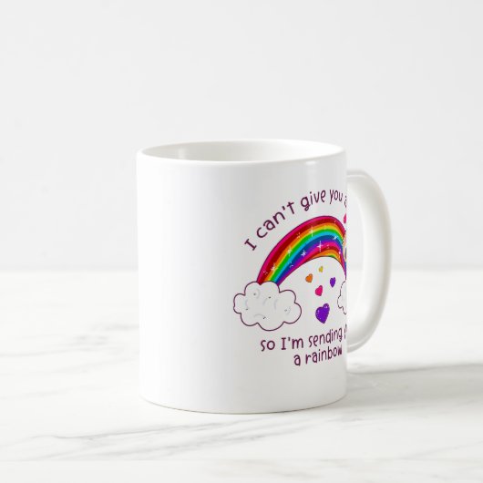 Ich schicke dir einen Sloth Hug Regenbogen Kaffeetasse (VorderseiteRechts)