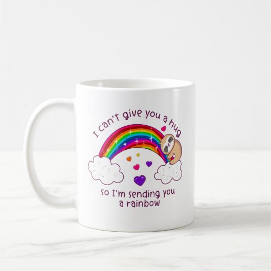 Ich schicke dir einen Sloth Hug Regenbogen Kaffeetasse (Links)