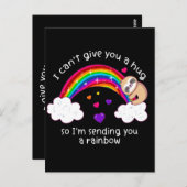 Ich schicke dir einen Sloth Hug Regenbogen Postkarte (Vorne/Hinten)
