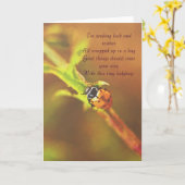 Ich schicke Glück...ladybug Grußkarte Karte (Gelbe Blume)