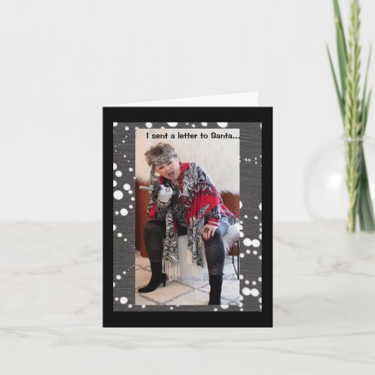 Ich schickte dem Weihnachtsmann einen Brief für ei Karte (Vorderseite)