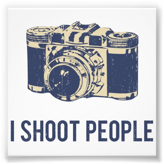 Ich schiebe Menschen Fotokamera Fotodruck (Vorne)