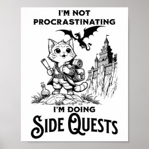Ich schiebe nicht auf, ich mache Nebenquests-RPG Poster