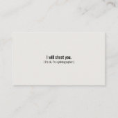 Ich schieße dich | Beruflicher Fotograf Visitenkarte (Vorderseite)