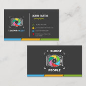 Ich schieße Leute - farbenfrohe Kamerafenster Visitenkarte (Vorne/Hinten)