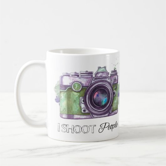 Ich schieße Leute, Fotografiegeschenk-Tasse Kaffeetasse (Links)