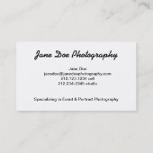 Ich schieße Leute Visitenkarte (Rückseite)