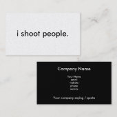 ich schieße Leute Visitenkarte (Vorne/Hinten)