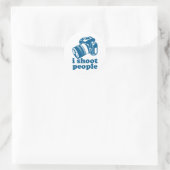 Ich schieße Menschen - blau Runder Aufkleber (Tasche)