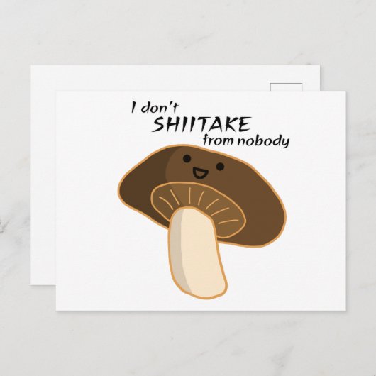 Ich SCHIITAKE von niemandem Postkarte (Vorne/Hinten)