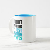 Ich schlafe nicht, ich stillstehe gerade meine zweifarbige tasse (Vorderseite Links)