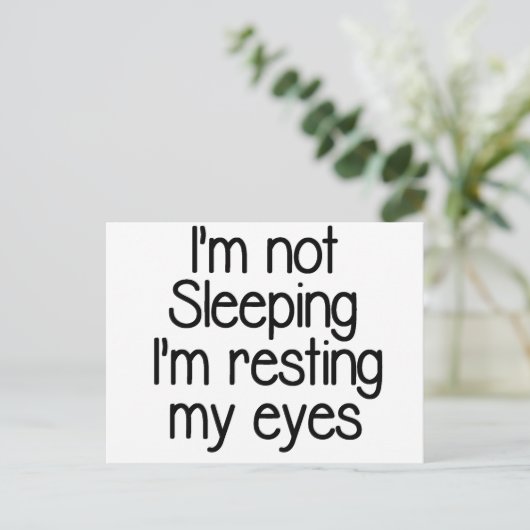 Ich schlafe nicht lustig postkarte (Stehend Vorderseite)