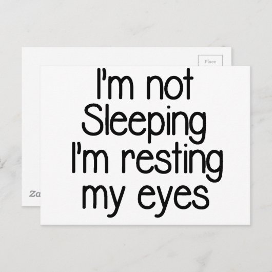 Ich schlafe nicht lustig postkarte (Vorne/Hinten)