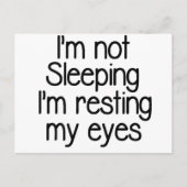 Ich schlafe nicht lustig postkarte (Vorderseite)