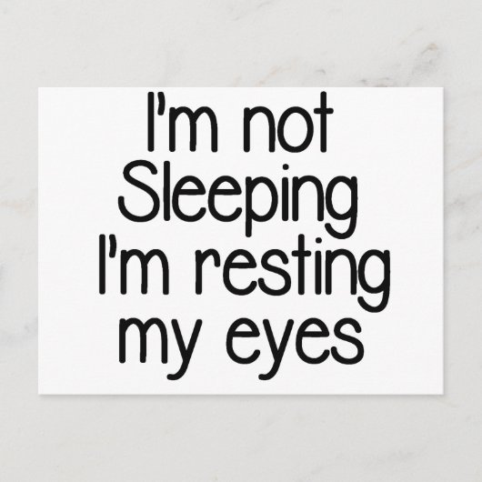 Ich schlafe nicht lustig postkarte (Vorderseite)
