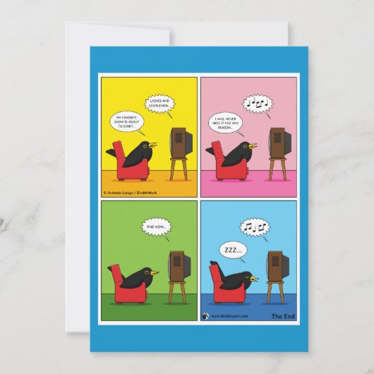 Ich schlafe nie Comic Dankeskarte (Vorderseite)