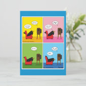 Ich schlafe nie Comic Dankeskarte (Stehend Vorderseite)