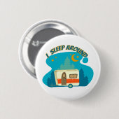 Ich schlafe um Camper Van Camping Explorer Natur Button (Vorne & Hinten)