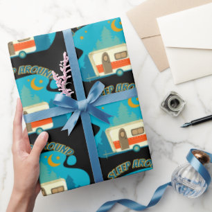 Ich schlafe um Camper Van Camping Explorer Natur Geschenkpapier