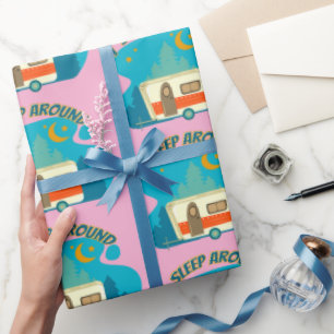 Ich schlafe um Camper Van Camping Explorer Natur Geschenkpapier