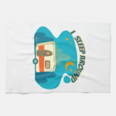 Ich schlafe um Camper Van Camping Explorer Natur Geschirrtuch (Horizontal)