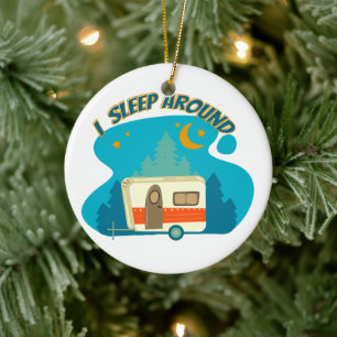 Ich schlafe um Camper Van Camping Explorer Natur Keramik Ornament