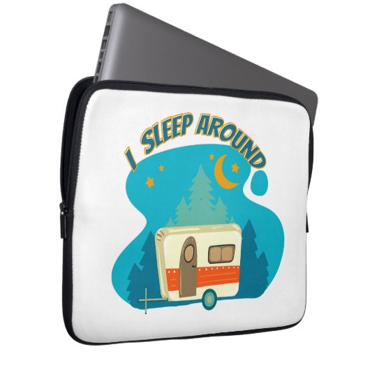 Ich schlafe um Camper Van Camping Explorer Natur Laptopschutzhülle (Vorne Rechts)