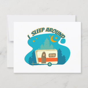 Ich schlafe um Camper Van Camping Explorer Natur Postkarte