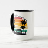 Ich schlafe um Van Life Pub Vinatge Sunset Reise Tasse (Vorderseite Links)