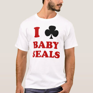Ich schlage Baby-Siegel-T - Shirt mit einer Keule