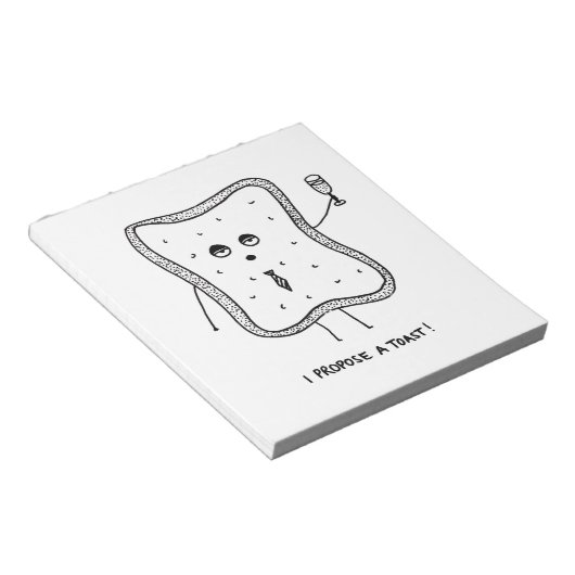 Ich schlage einen Toast vor Notizblock (angewinkelt)