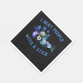 Ich schlage Leute mit einem Kick-Billard. Serviette (Ecke)