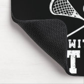 Ich schlage Leute mit einem Stick Fun Lacrosse Pla Mousepad (Ecke)