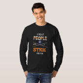 Ich schlage Leute mit Stick Pool Billard T-Shirt (Vorne ganz)