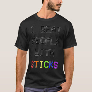 Ich schlage Leute mit Sticks Lgbtq Gay Pride Gamer T-Shirt