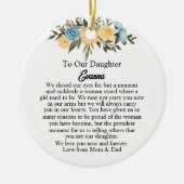 Ich schloss mein Augentochter-Ornament, Linsentuch Keramik Ornament (Vorne)