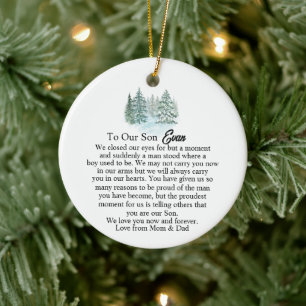Ich schloss meinen Sohn, ein Geschenk für den Zahn Keramik Ornament
