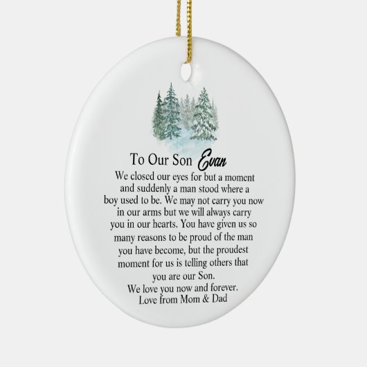 Ich schloss meinen Sohn, ein Geschenk für den Zahn Keramik Ornament (Rechts)